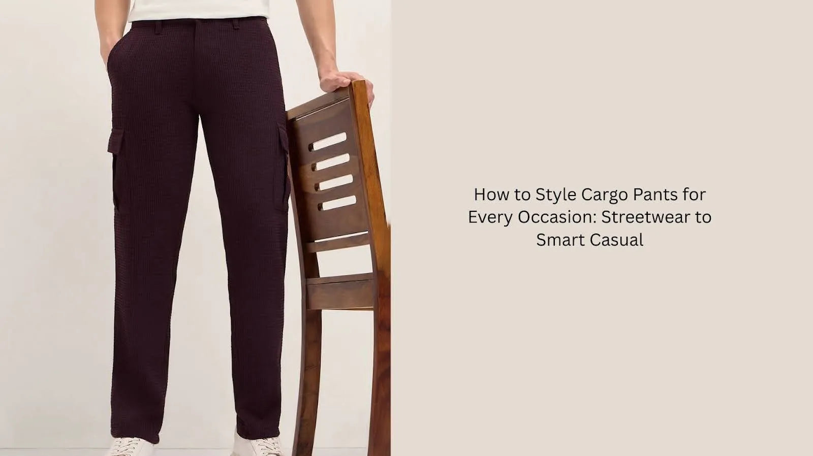 Streetwear outfit with cargo pants and sneakers