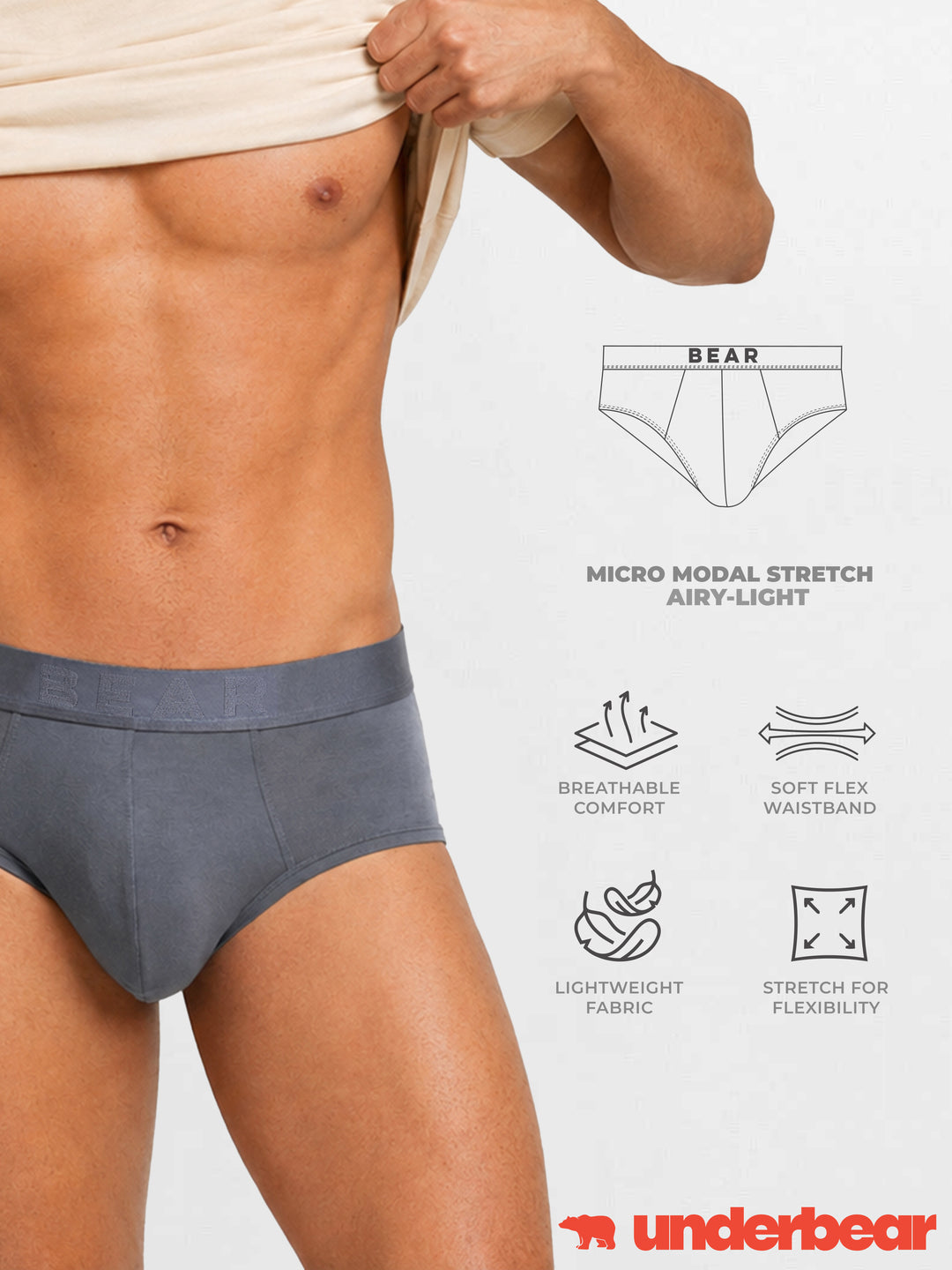 Premium Modal Briefs 3-Pack – Everyday Comfort Bundle by The Bear House