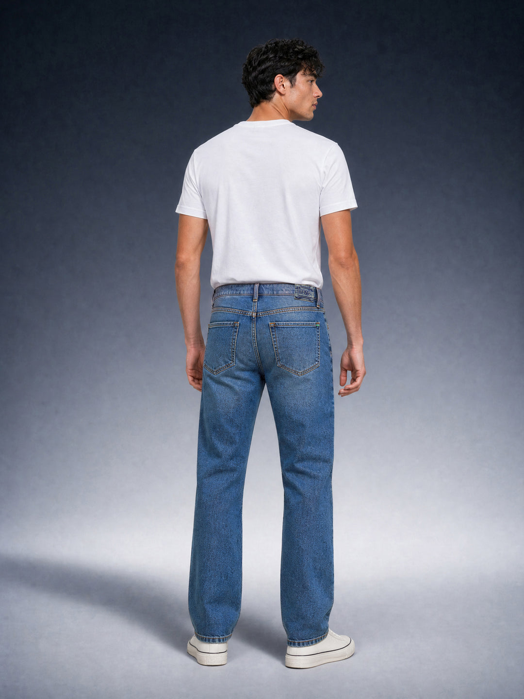 Bear Neo Mid Blue Mid-Rise Straight Fit Jeans by The Bear House
