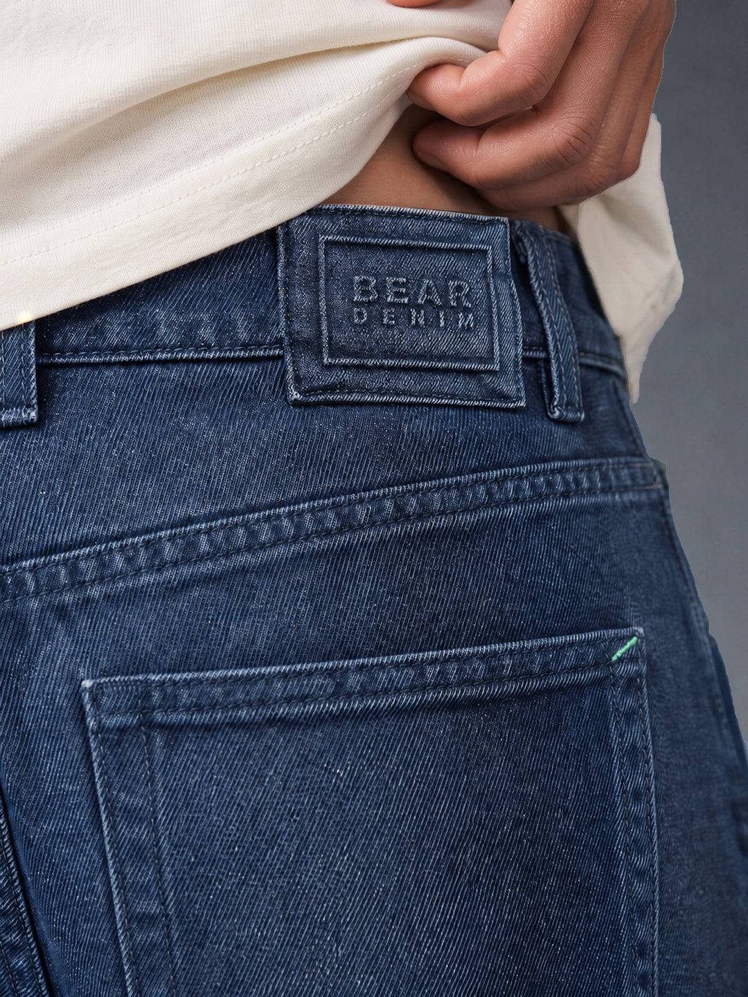Bear Neo Dark Blue Mid-Rise Baggy Fit Jeans by The Bear House