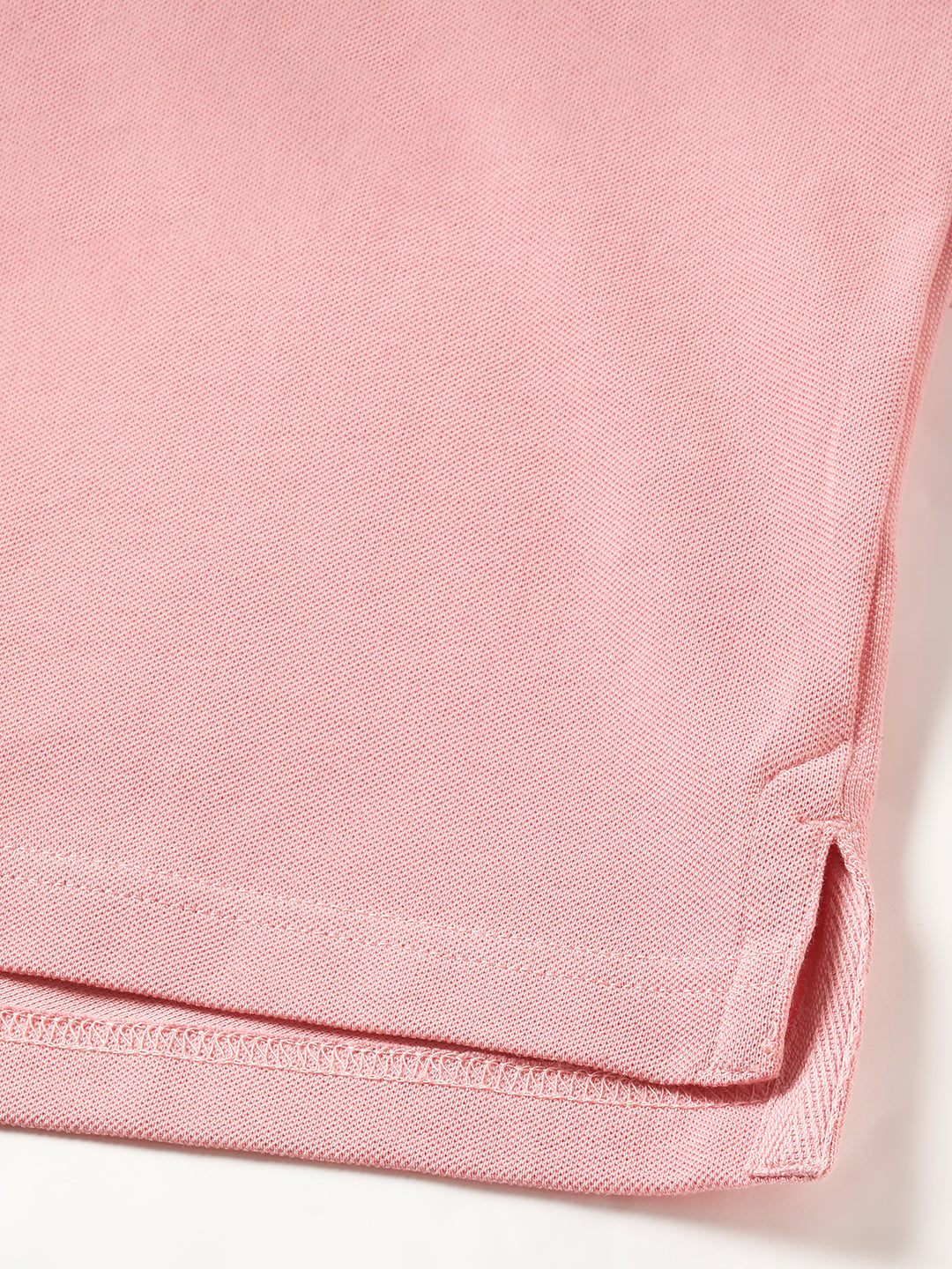 Men Pink Solid Slim Fit Polo Collar T-shirt by The Bear House