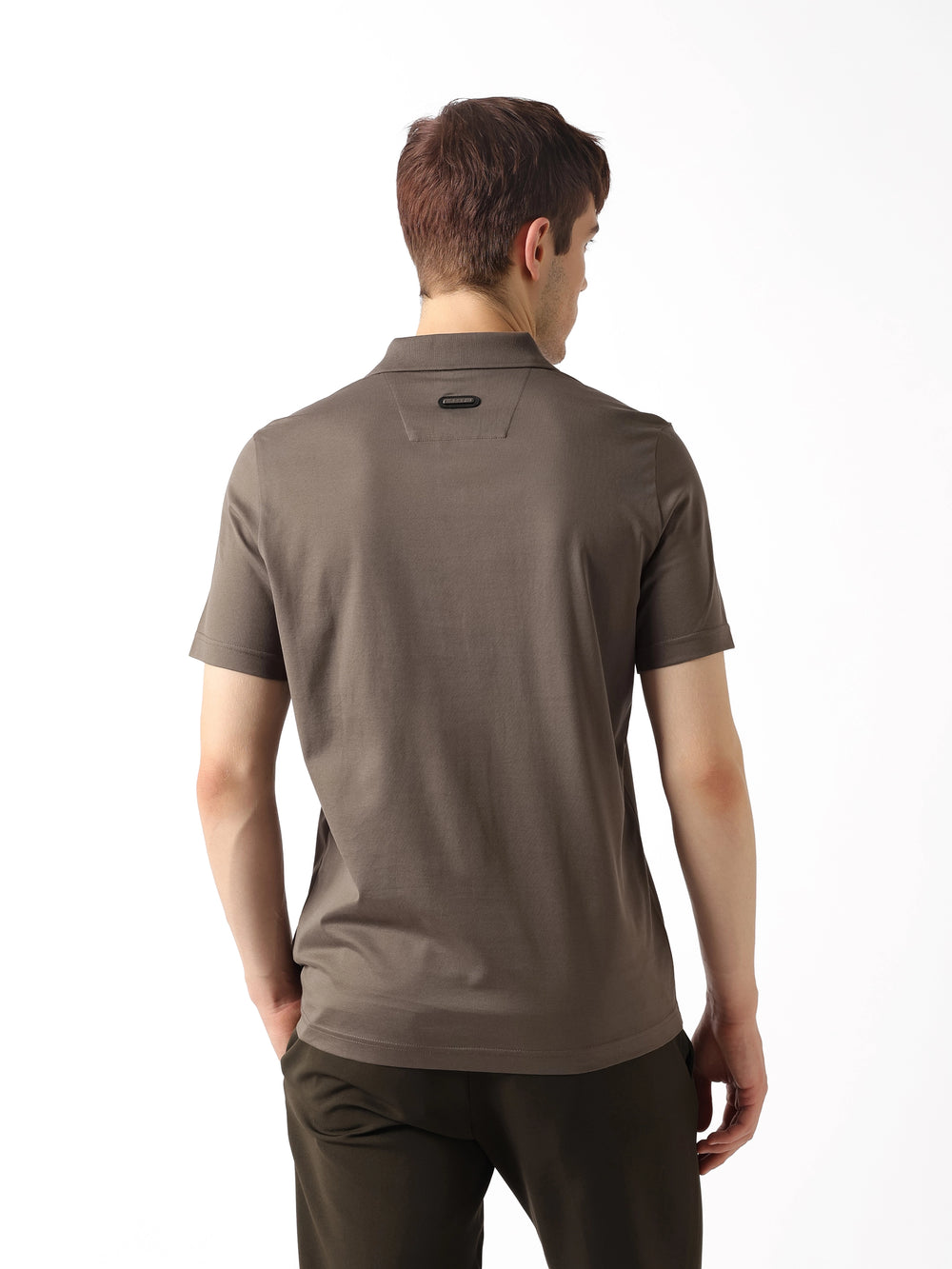 Dark Grey Elevated Solid Regular Fit Polo by The Bear House