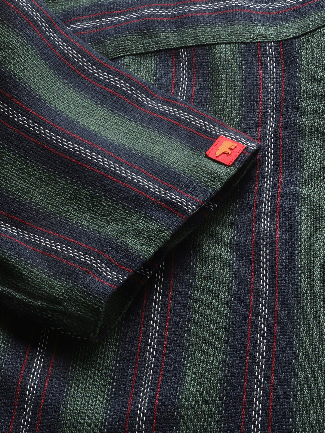 Men Multi-Colour Striped Regular Fit Cotton Casual Shirt by The Bear House