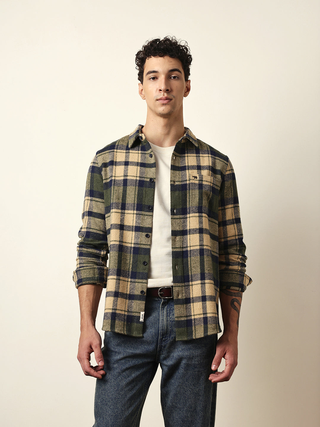 Multicolor Regular Fit Checked Flannel Casual Shirt by The Bear House