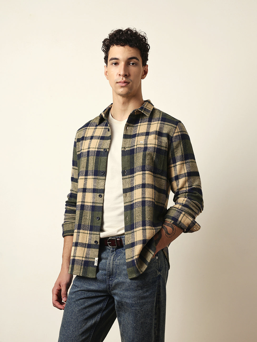 Multicolor Regular Fit Checked Flannel Casual Shirt by The Bear House