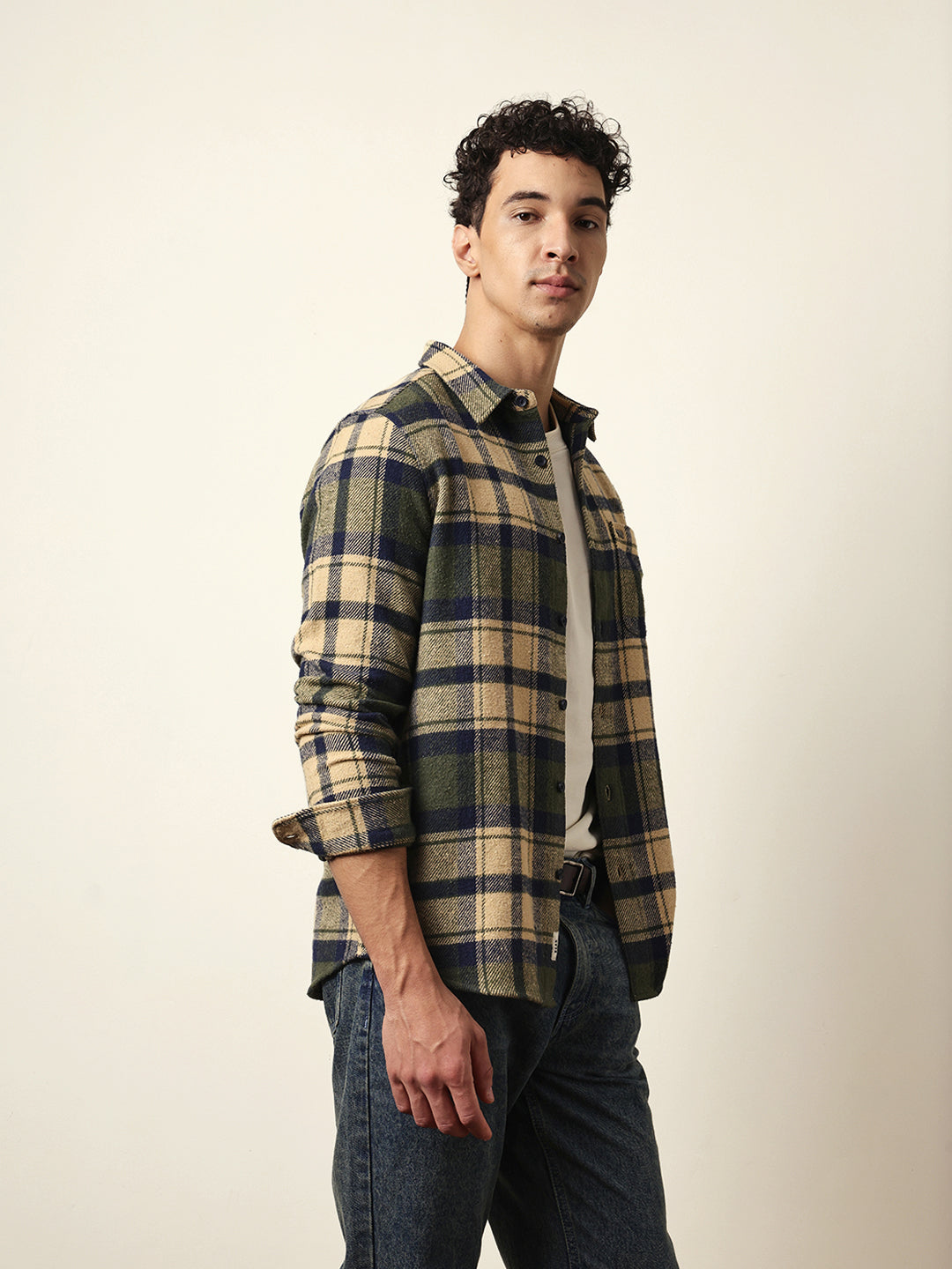 Multicolor Regular Fit Checked Flannel Casual Shirt by The Bear House
