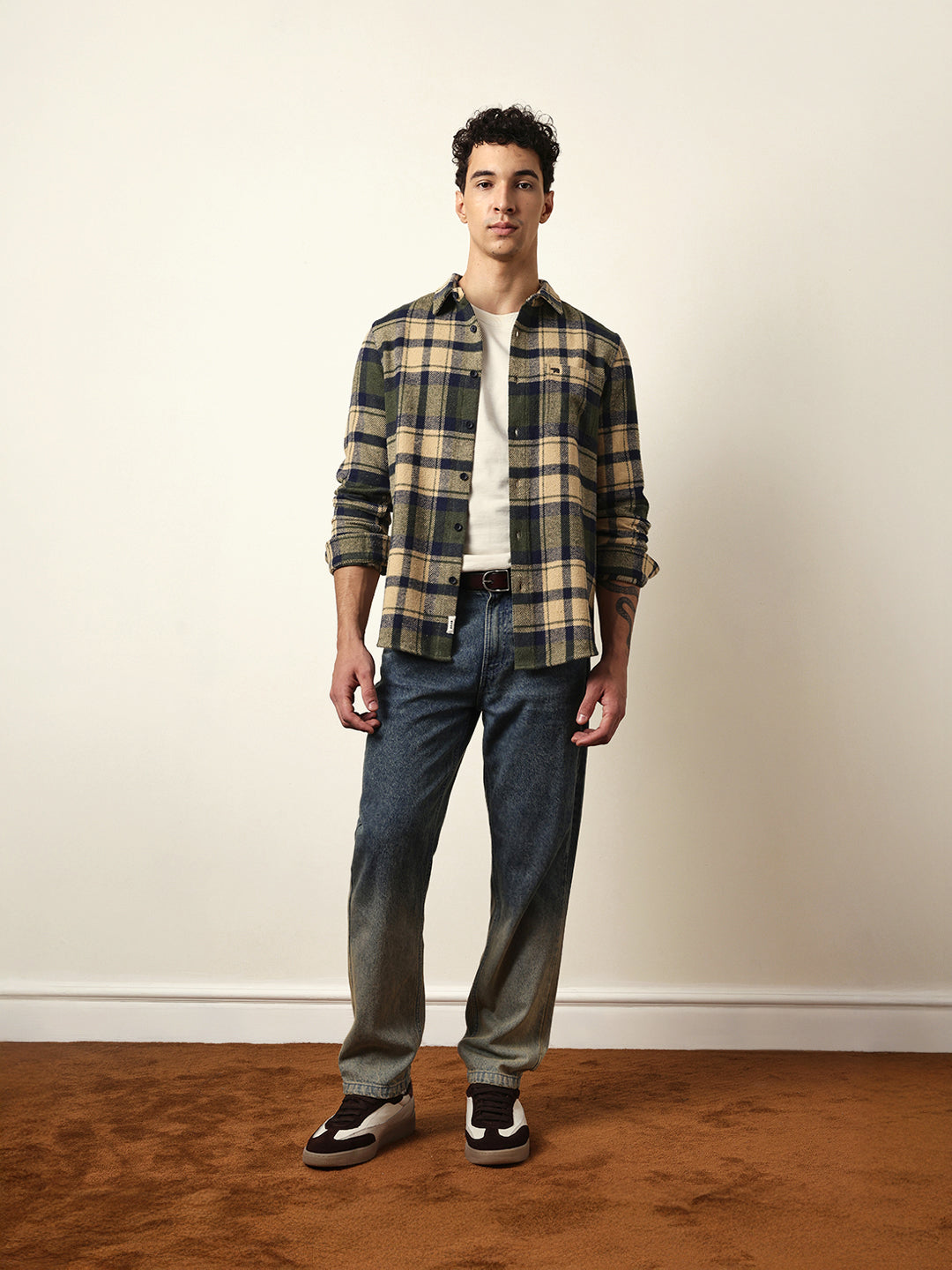 Multicolor Regular Fit Checked Flannel Casual Shirt by The Bear House