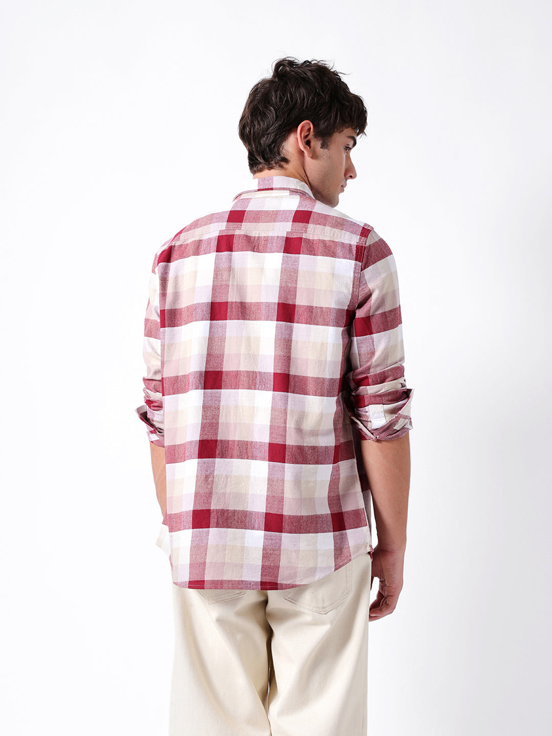 Multicolor Flannel Checked Slim Fit Casual Shirt by The Bear House