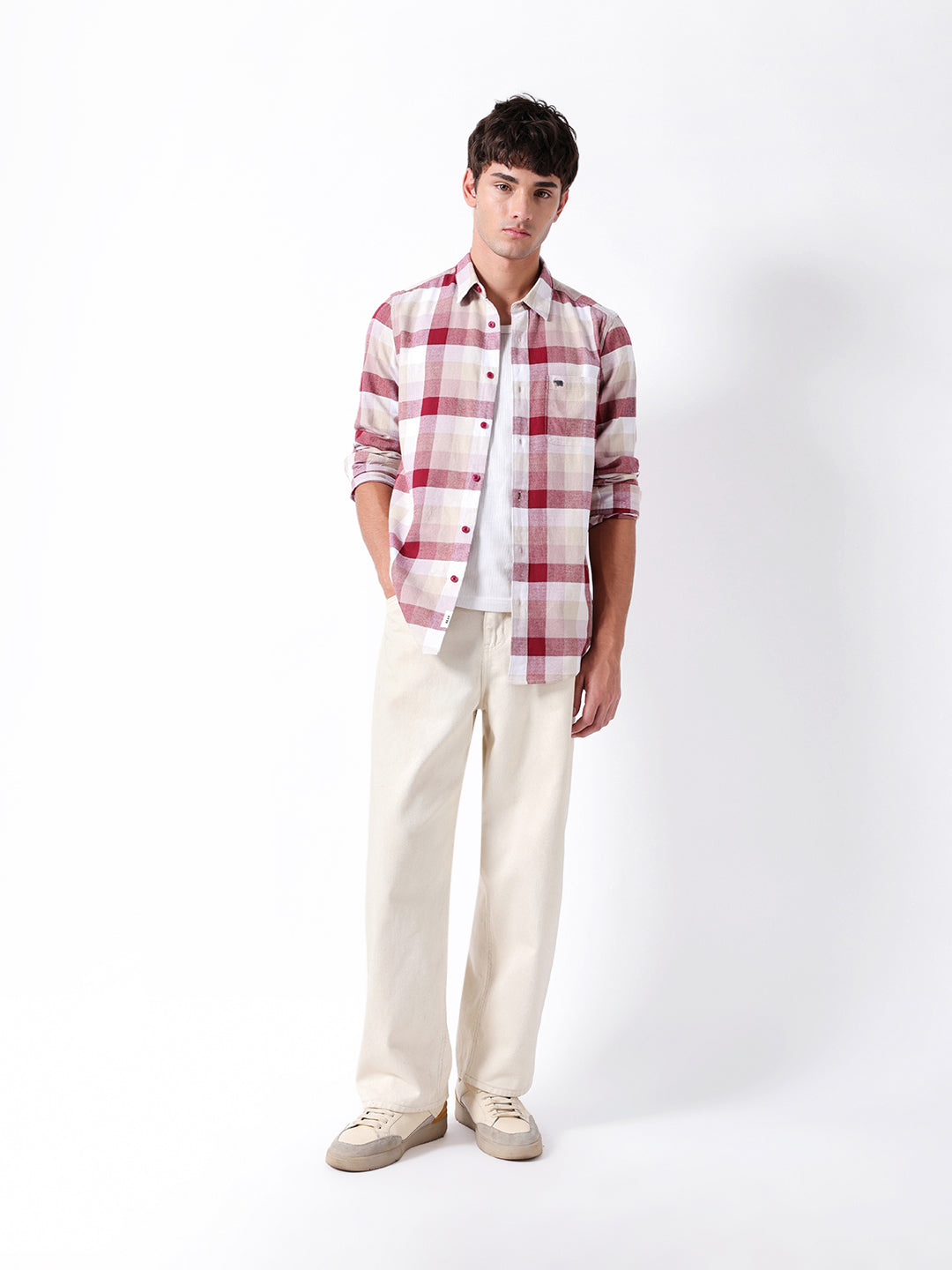 Multicolor Flannel Checked Slim Fit Casual Shirt by The Bear House