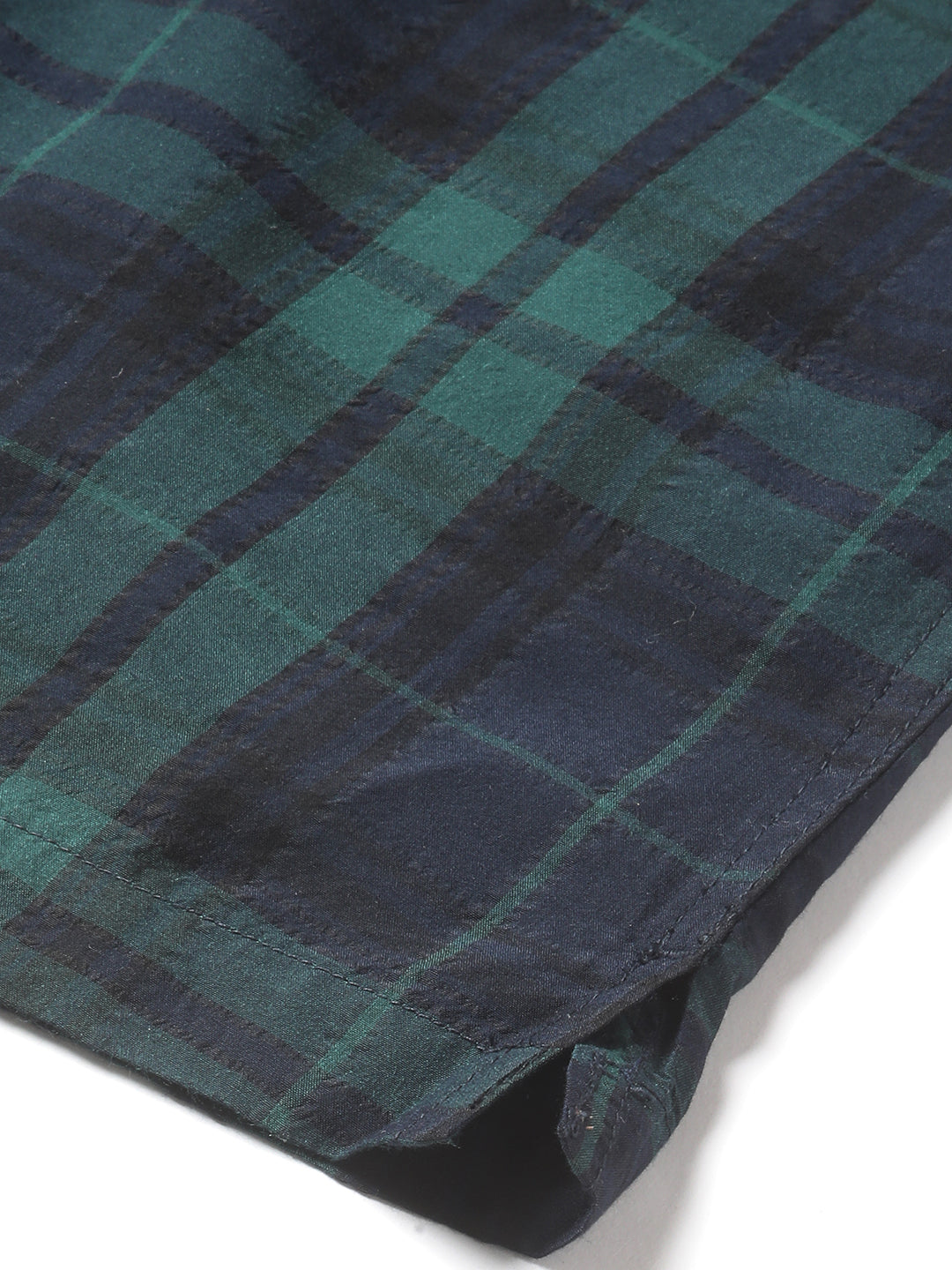 Men Green Checked Regular Fit Cotton Casual Shirt by The Bear House