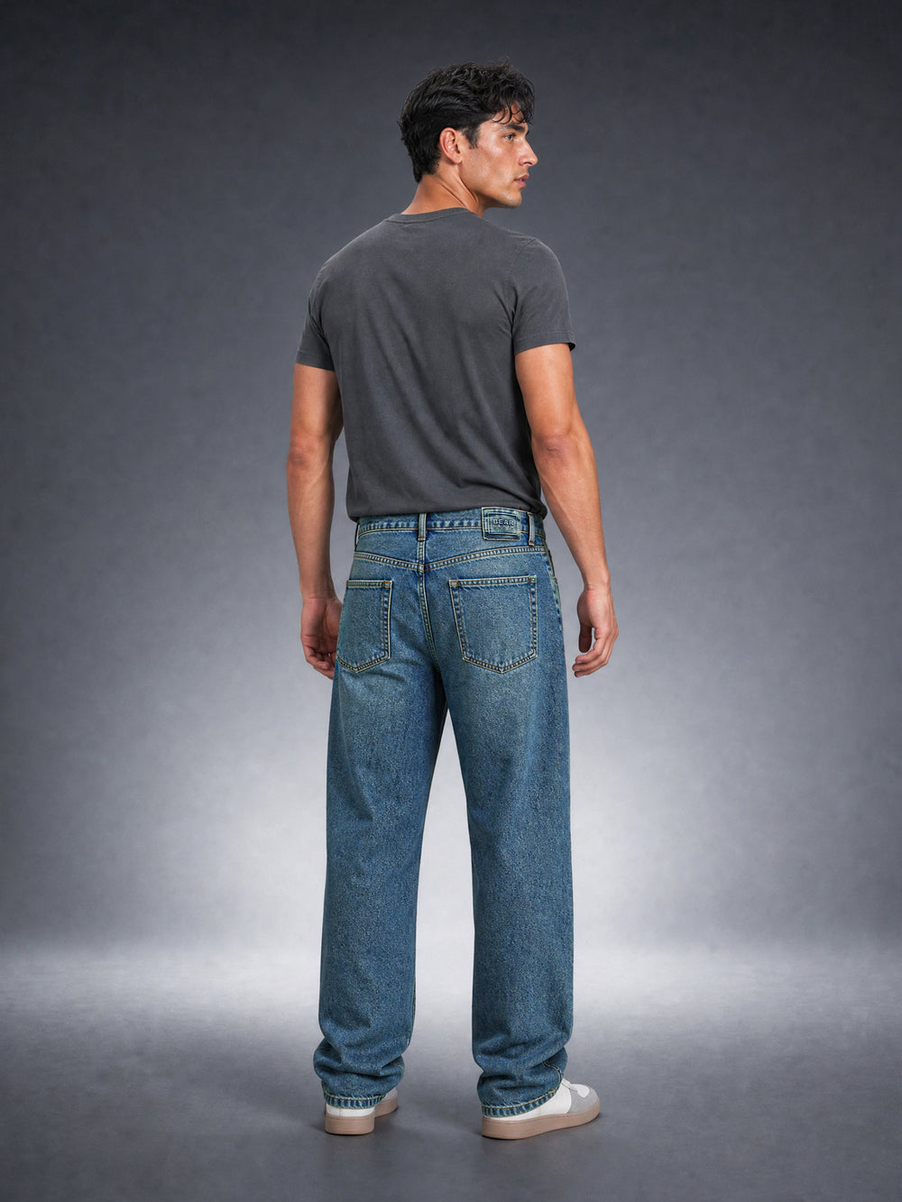 Bear Neo Mid Blue Mid-Rise Baggy Fit Jeans by The Bear House