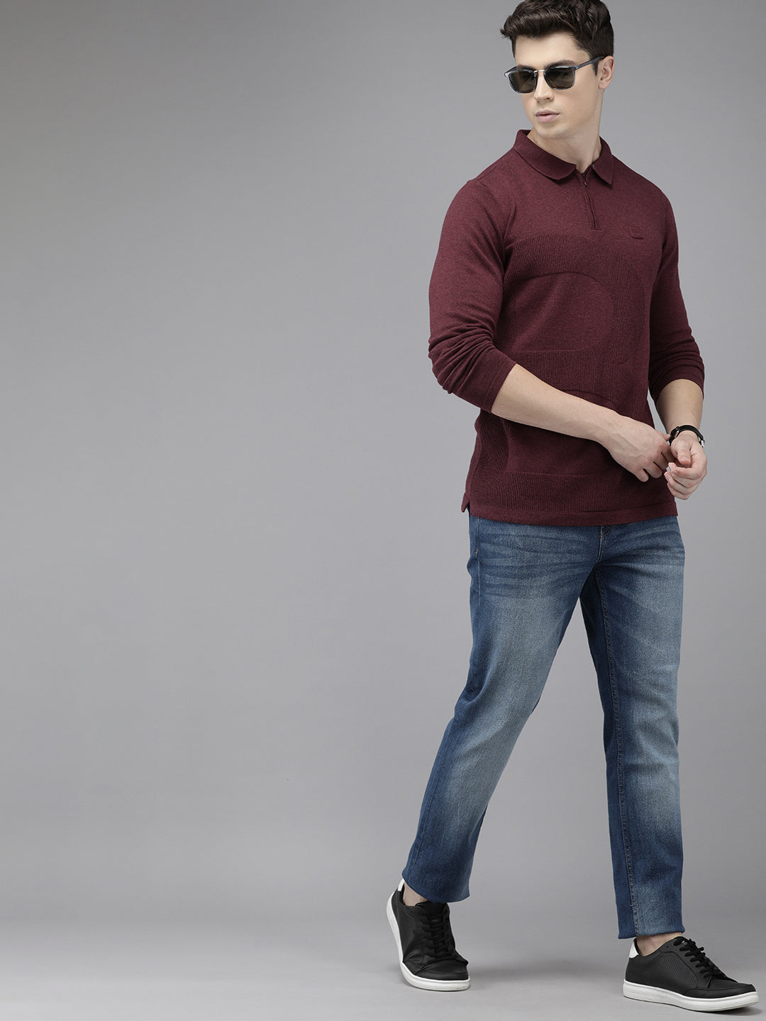 Ardor Edition Men Maroon Slim fit Pure Cotton Polo Collar T-shirt by The Bear House