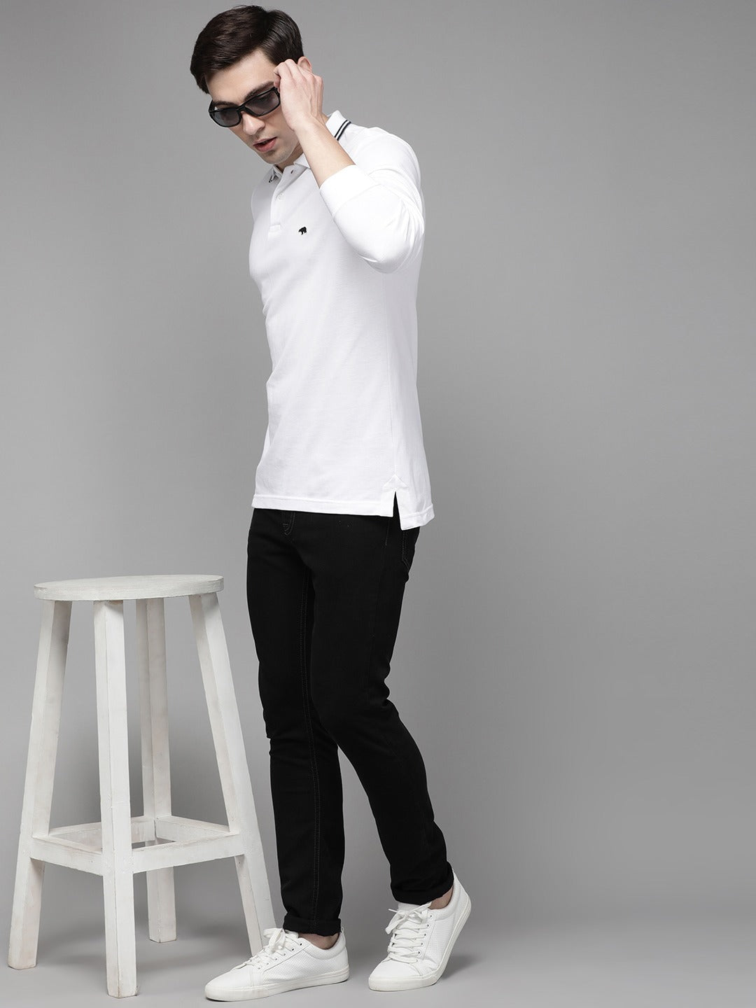 Men's White Overdyed Polo by The Bear House