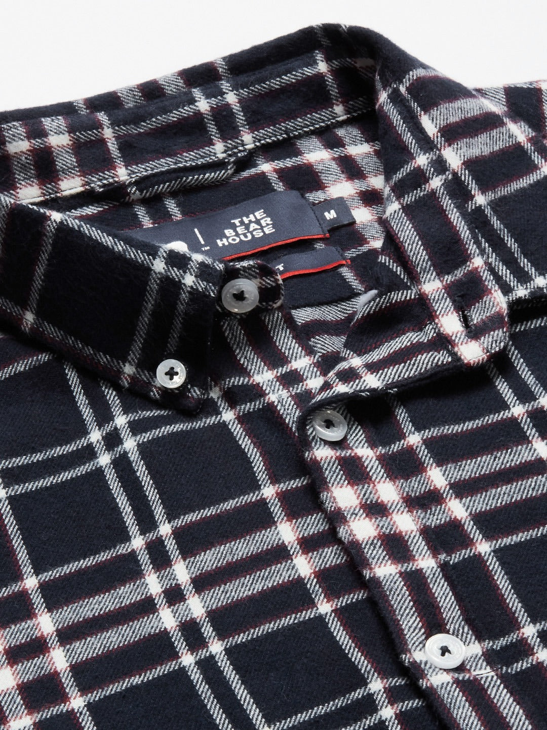 MEN SLIM CHECKS BUTTON-DOWN CASUAL SHIRT by The Bear House