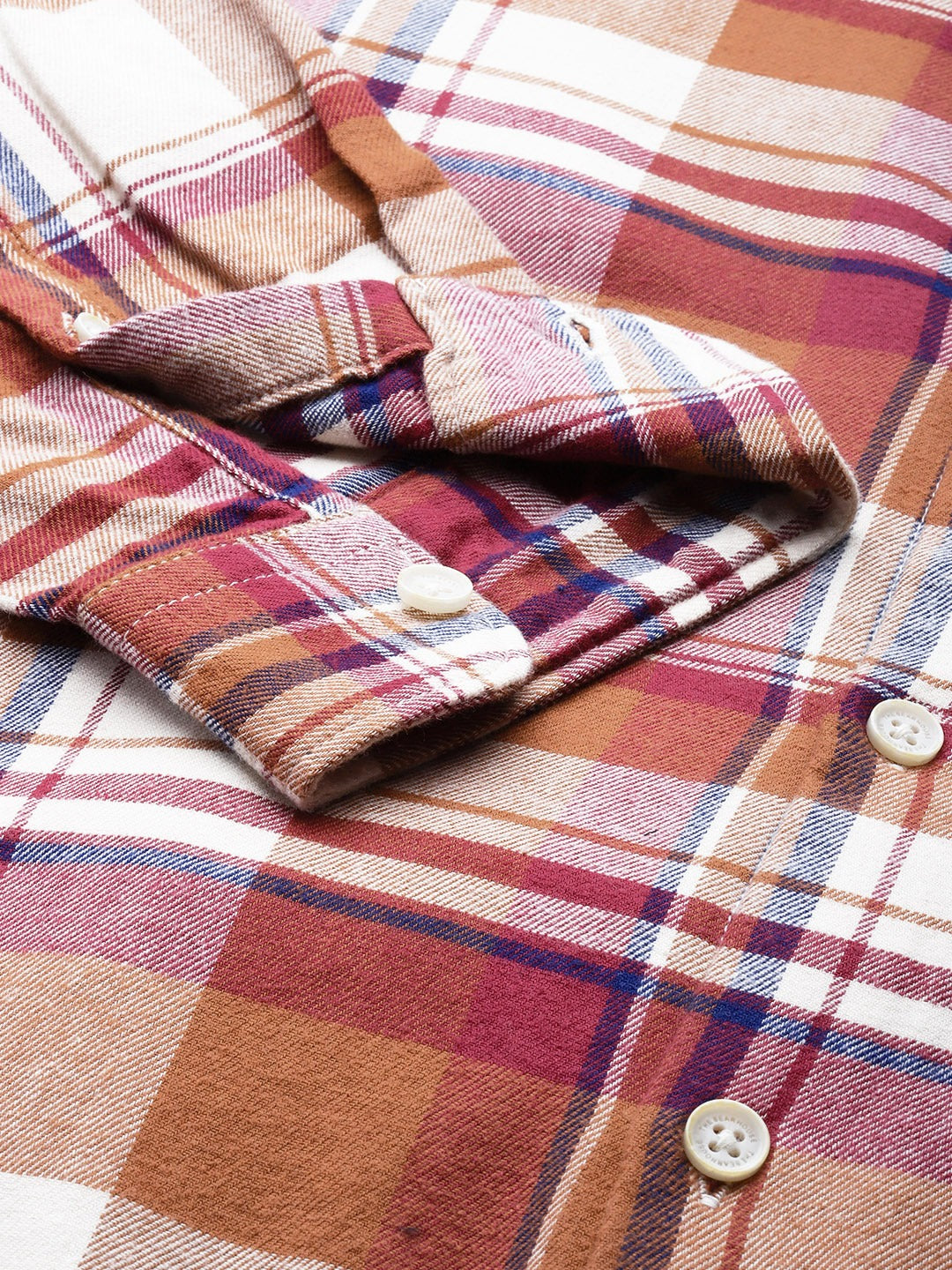 Men Slim Button-down Flannel Shirt by The Bear House